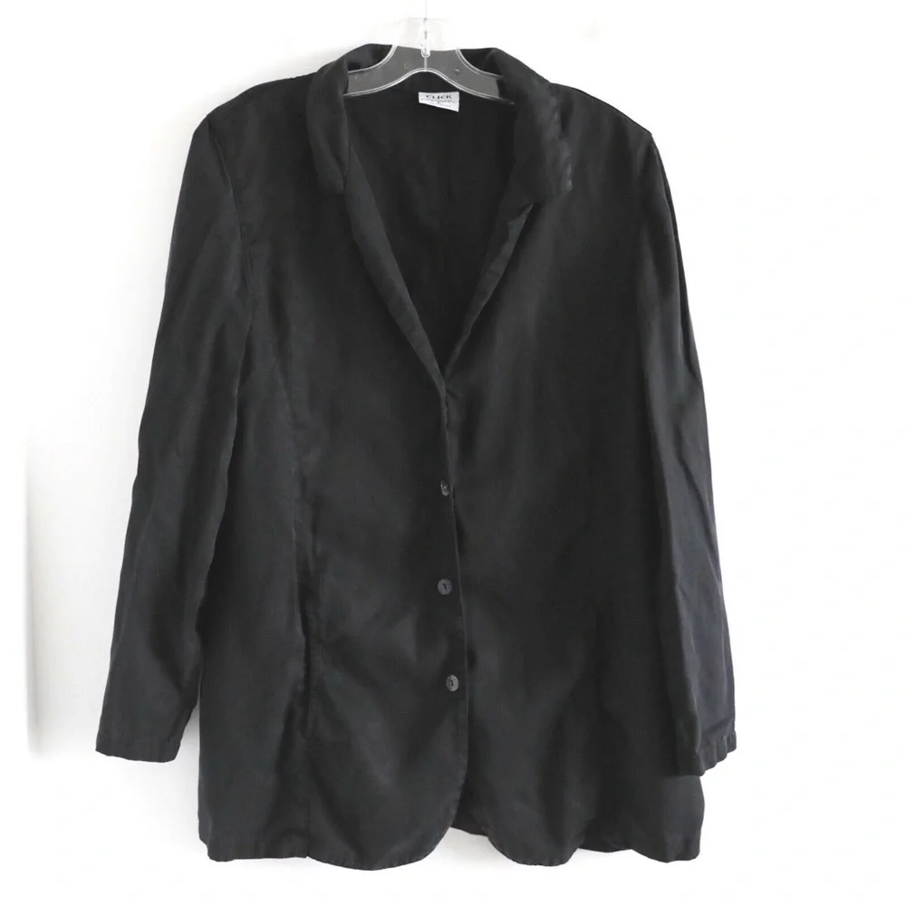 Click Color me Cotton oversized long cardigan jacket buttoned L large layering - Picture 1 of 8